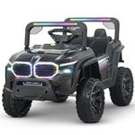 BAYBEE Alfton Battery Operated Jeep for Kids, Ride on Toy Kids Car with RGB Light & Music, Baby Big Battery Car, Rechargeable Electric Jeep Car for Kids to Drive 2 to 6 Years Boys Girl (Painted Black)