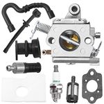 Anxingo MS170 Carburetor Replacement for Stihl 017 018 MS180 MS170C MS180C Chainsaw C1Q-S57A 1130-120-0603 with Air Filter Tune Up Kit