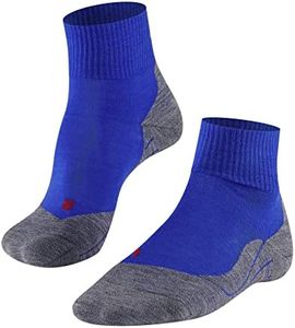 FALKE Men's TK5 Wander Short Hiking Socks, Quarter Length, Light Padding, Athletic, Breathable Quick Dry, Merino Wool, Blue (Yve 6714), 10.5-11.5, 1 Pair