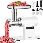 Kourice Meat Grinder, Electric Meat Grinder with Sausage Stuffer Maker & Kubbe Kit, Metal-Body Meat Mincer with 3 Stainless Steel Grinding Plates & 2 Blades for Home Kitchen Using