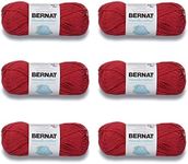 Bernat Handicrafter Cotton Country Red Yarn - 6 Pack of 50g/1.75oz - Cotton - 4 Medium (Worsted) - 80 Yards - Knitting/Crochet