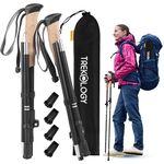 TREKOLOGY Trekking Poles – Lightweight, Adjustable Hiking Sticks for Men & Women – Durable Aluminum, Compact & Foldable with Comfortable Grip – Perfect for Hiking, Walking & Seniors, TREKZ XE (Black)