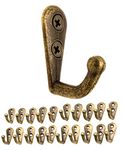 FUXXER® - antique coat hook, towel hook, cast iron brass bronze design, Vintage country house, retro, 30 x 12, set of 20