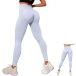 DVDVBOOM 3D Compression Leggings Women, High Waist Anti Cellulite Leggings, Workout Bum Scrunch Butt Lift Leggings, Gym Trousers Womens (UK, Alpha, M, Regular, Regular, Purple)