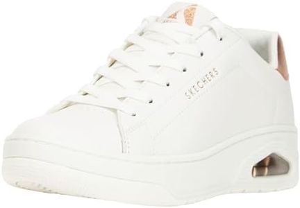 Skechers Uno Court, Zapatillas de Deporte Mujer, Cuero Blanco Oro Rosa Duraleather, 36.5 EU