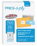 PRES-a-ply Laser Address Labels, 1 x 2.625 Inches, White, Box of 7500, 2 Packs (30606)