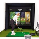 GolfBays SIMBOX Golf Simulator Enclosure – Premium Golf at Home Practice, Easy Setup, Various Sizes, Fabric with Durable Frame & Impact Screen (W 9'10 x H 8'2 x D 4'11)