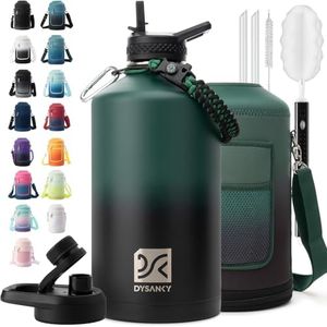 DYSANKY 1 Gallon Insulated Water Bottle w/Straw & Portable Carrier Bag