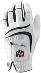 Wilson Staff Men's Grip Plus Golf Glove, Left Hand, White, Medium