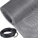 Window Screen, 40" x 51" Screen Door Repair Kit,DIY Durable Fiberglass Screen Mesh with Retainer Spline - Screen & Sliding Screen Door Repair for Patio & Window (Grey)