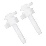 Thinp 2 Pieces Toilet Seat Screws Replacement, Plastic Toilet Seat Bolts Toilet Seat Hinge Bolts and Nuts with 28mm Washers Replacement Parts Kit for Fixing the Top Toilet Seat, White