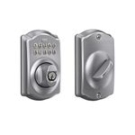 Schlage Camelot Keypad Deadbolt, Electronic Keyless Entry Lock, Satin Chrome, BE365 CAM 626