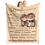 MOTNSA 50th Anniversary Blanket Gifts Wedding for 50th, 50 Years of Marriage Gift for Wife, Parents, Friends - Warm 50th Wedding Idea Valentine's Day Gift Idea (50"x60")