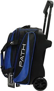 Pyramid Path Premium Deluxe Double Roller with Oversized Accessory Pocket Bowling Bag (Black/Royal Blue)