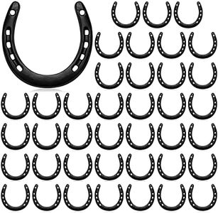 Shimeyao Cast Iron Horseshoe Bulk 4.5 x 4.3 Inch Horseshoes for Adults Wall Hung Good Luck Handmade Christmas Decorations Horse Theme Party Wedding Birthday Supplies(Black, 40 Pcs)