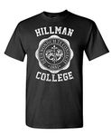 The Goozler Hillman College - Retro 80s Sitcom tv - Mens Cotton T-Shirt - Black - Large