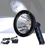 5inch Hunting Spotlight Kit-Rechargeable Handheld Lightweight Built-in Battery Waterproof Searchlight 6000K Bright Light for Hunting Farming Camping Lamp Boating Home Security Four-Wheel Driving