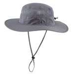 Home Prefer UPF 50+ Men's Sun Hat Wide Brim Bucket Hat UV Protection Hat for Mens Womens Beach Safari Gardening Golf Fishing, Dark Gray, One size