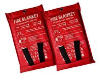 Victosoaring Emergency Survival Fiberglass Fire Blanket Shelter Safety Cover Ideal for The Kitchen, Fireplace, Grill, car, Camping (2Pack 39x39 in)