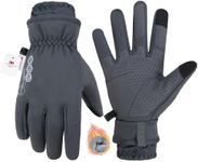 HANDLANDY Winter Gloves for Men & Women, Insulated Waterproof for Cold Weather, Thermal Glove for Cycling, Ski, Riding, Driving, Biking, Running (Gray, XX-Large)