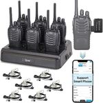 TIDRADIO TD-V2 Walkie Talkies for Adults Long Range Rechargeable with 6-Way Multi Unit Charger, Rugged Two Way Radios for School Warehouse Restaurant(with Bluetooth Programmer)