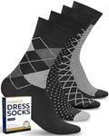 Pembrook Diabetic Dress Socks for Men - 4 Pairs Odor Free Thin Diabetic Socks for Men Work | Thin Socks Men