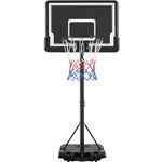 Yaheetech Basketball Hoop and Stand Portable Basketball Net Set Outdoor Indoor Basketball Stand with 2 Wheels & 32'' Backboard, Adjustable Height 234-264cm