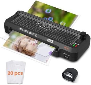 Laminator, Portable A4 Thermal Laminating Machine with Hot and Cold Settings, Quick Warm-up and No Bubbles with 20 Laminator Pouches,1 Corner Rounder, Built-in Paper Cutter (Matte Black)