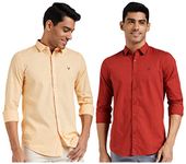 Allen Solly Men's Slim Fit Shirt (ASSFWMOFA47968_Orange_40) Men's Slim Fit Shirt (ASSFWMOFW31777_Rust_40)