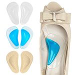 Dr Foot Arch Support Shoe Insoles For Flat Feet,Gel Arch Inserts For Plantar Fasciitis,Adhesive Arch Pad For Relieve Pressure And Feet Pain- 3 Pairs(Beige+Blue+ Clear)