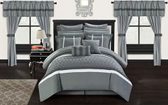 Chic Home CS2875-AN Dinah 24 Piece Bed in A Bag Comforter Set, Grey, King