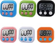 Kyzistn Kitchen Timer, Digital Kitchen Timer Magnetic Countdown Kitchen Timer with Loud Alarm Perfect for Kitchen Cooking, Baking,Sports Games(AAA Battery Included) (6 Pack)