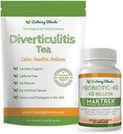 Calming Blends Diverticulitis Tea and Probiotic (40 Billion CFU per Serving, 60 Capsules) Supports Digestive Health