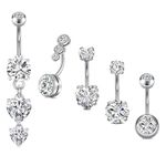 VCMART Belly Button Ring Stainless Steel Belly Rings 14g 10mm Belly Button Rings Belly Button Piercing Silver