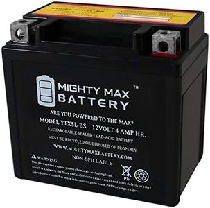 YTX5L-BS -12 Volt 4 AH, 80 CCA, Rechargeable Maintenance Free SLA AGM Motorcycle Battery