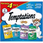 TEMPTATIONS Classic Crunchy and Soft Cat Treats Feline Favorite Variety Pack, (4) 3 oz. Pouches