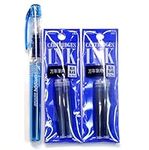 Platinum Fountain Pen, New Preppy, Fine Nib, Blue Black(PSQ-300#3) + Ink Cartridges SPN-100A#3 (Blue Black) Set (Japan Import) [Komainu-Dou Original Package]