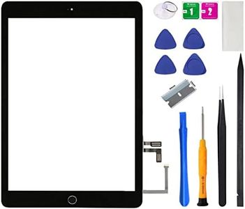 for iPad 5 5th Gen Screen Replacement A1822 A1823 2017 Digitizer 9.7 Inch, for iPad 5th Generation Touch Glass with Home Button, Adhesive, Repair Tool Kit (Black)