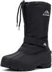 ALEADER Men's Winter Waterproof Insulated Shell Warm Inner Comfortable Outdoor Snow Boots, Black/Buckle, 7