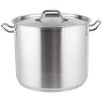 Royal Industries Classic Stock Pot with Cover, 32 qt, 14.2" x 11.8" HT, Stainless Steel, Commercial Grade - NSF Certified