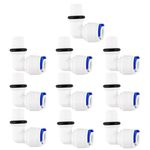 uxcell 10pcs 1/8 Inch BSP Male to 1/4 Inch OD L-Type Quick Connect Water Purifiers Tube Fittings Push Connector Water Hose for RO Reverse Osmosis System