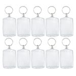 Syolee Photo Keyring 10 Pcs Double Sided Blank Picture Keychain Personalised Photo Key Fob Holder with Split Ring