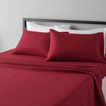 AmazonBasics Light-Weight Microfiber Sheet Set - Full, Burgundy