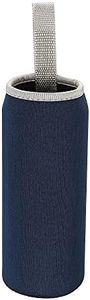 sourcing map Custodia per bottiglia d'acqua in neoprene da 500 ml, isolata, antiscivolo, con cinturino per bevande calde o fredde, blu cielo, confezione da 2