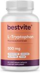 L-Tryptophan 500mg per Capsule (120 Vegetarian Capsules) - No Stearates - No Silica - No Gelatin - Vegan - Gluten Free - Non GMO