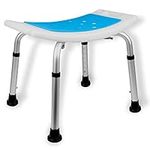 ZENO Shower Stool for Elderly | Bath Seats for Adults | Disabled Bathroom Chairs and Stools | Non Slip Shower Seat | Adjustable Bath Stools to Sit On | Non-Slip Design w/Padded Seat Drainage Holes