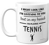 Stuff4 Tennis Gifts for Women Men - in My Head I'm Playing Tennis Mug - Funny Gifts for Tennis Players, Tennis Lover Presents, 11oz Ceramic Dishwasher Safe Premium Mugs Novelty Cup