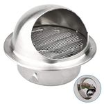 SNAGAROG Ventilation Cover Stainless Steel Air Vent Round Wall Vent Outlet Metal Ventilation Grille Ducting Suit for 4 inch Diameter Pipes for Home or Industrial Applications（ø100mm,Silver）