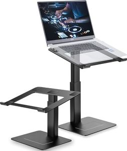 Supamir Adjustable Laptop Stand for Desk, DJ Laptop Riser, Standing Desk Converter, Support Working on Computer Standing, Compatible with MacBook, Dell, HP and All 13"-16.5" Notebooks, Classic Black