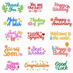 INFUNLY Word Die Cut for Card Making Blessing Word Metal Cutting Dies Congratulations Die Cuts Happy Birthday Embossing Stencils Template for DIY Scrap-Booking Decor Wedding Birthday Easter Card